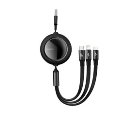 Baseus 66W Bright Mirror One-for-three Retractable Data Cable USB to M+L+C Baseus 66W Bright Mirror One-for-three Retractable Data Cable USB to M+L+C