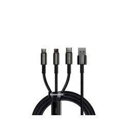 Baseus Tungsten Gold One-for-three Fast Charging Data Cable USB to M+L+C 3.5A