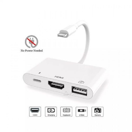 COTEetCI Lightning OTG HDMI 3in1 Adapter with USB Camera Port