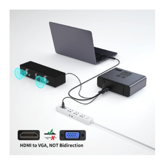 MT-VIKI HDMI to VGA Cable Adapter Converter with USB & 3.5mm Audio Male