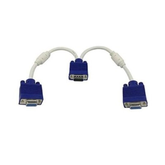 VGA Y Splitter Cable 1 Male VGA to 2 Female VGA Splitter Cable