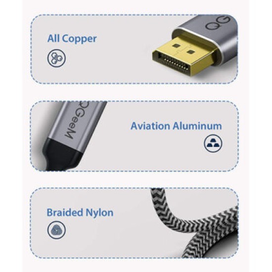 QGeeM USB C to DisplayPort Cable (1.8m, 60HZ)