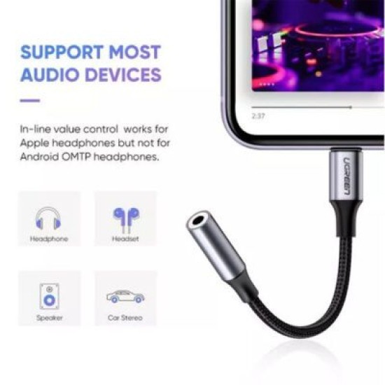 UGREEN MFI CERTIFIED LIGHTNING TO 3.5MM AUDIO ADAPTER (30756) UGREEN MFI CERTIFIED LIGHTNING TO 3.5MM AUDIO ADAPTER (30756)