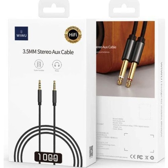 WiWU YP01 Hi-Fi Stereo Audio Cable 3.5mm Jack Male to Male Audio Cable 1m