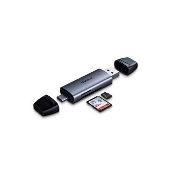 BASEUS LENTIL CABIN CARD READER USB 3.0 MICRO SD/TF SD CARD DUAL TYPE C/ USB CADKQ-B0G BASEUS LENTIL CABIN CARD READER USB 3.0 MICRO SD/TF SD CARD DUAL TYPE C/ USB CADKQ-B0G