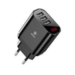 Baseus CCALL-BH01 CCALL-AH01 Mirror Lake Intelligent Digital Display 3USB Travel Charger 3.4A EU CN Black Baseus CCALL-BH01 CCALL-AH01 Mirror Lake Intelligent Digital Display 3USB Travel Charger 3.4A EU CN Black