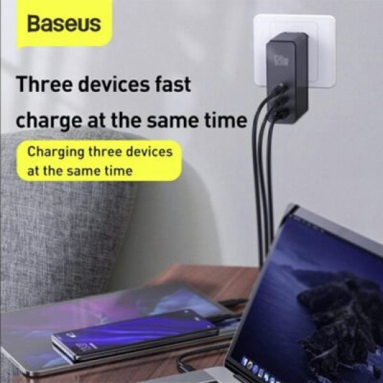 Baseus CCGAN-K01 2 in 1 120W 2 Type-C + USB Ports GaN Mini Fast Charger Baseus CCGAN-K01 2 in 1 120W 2 Type-C + USB Ports GaN Mini Fast Charger