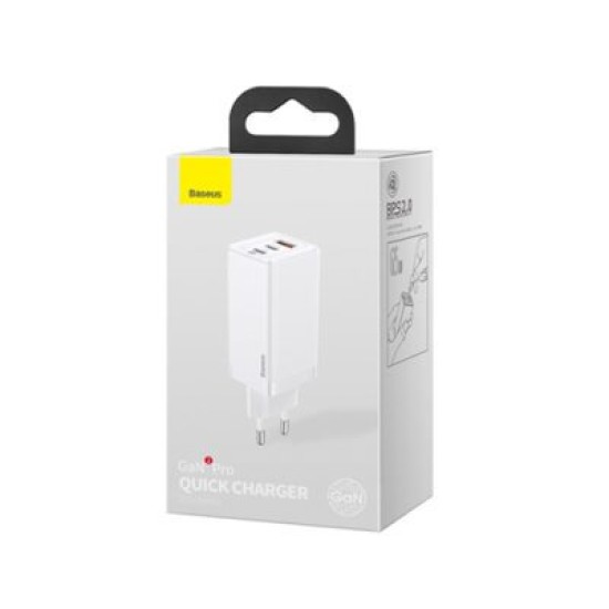 Baseus CCGAN2P-B02 GaN2 Pro Quick Charger 2C+U 65W EU White Baseus CCGAN2P-B02 GaN2 Pro Quick Charger 2C+U 65W EU White