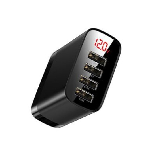 Baseus CCJMHB-B01 Mirror Lake Digital Display 4USB Travel Charger Baseus CCJMHB-B01 Mirror Lake Digital Display 4USB Travel Charger