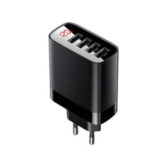 Baseus CCJMHB-B01 Mirror Lake Digital Display 4USB Travel Charger Baseus CCJMHB-B01 Mirror Lake Digital Display 4USB Travel Charger