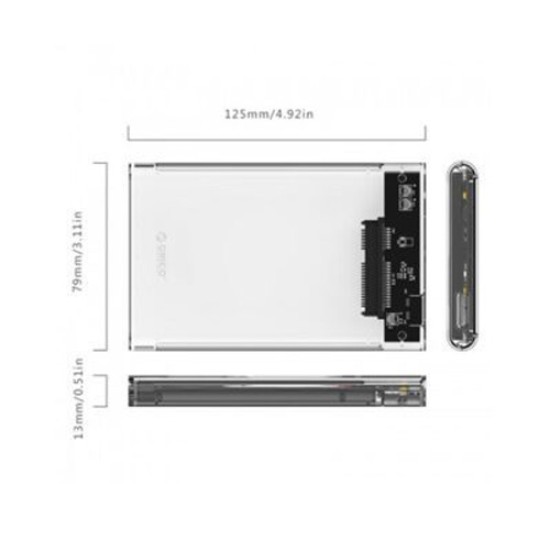 ORICO 2.5 INCH 2139U3 TRANSPARENT USB 3.0 HARD DRIVE ENCLOSURE