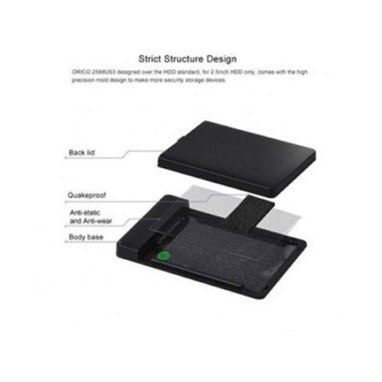 ORICO 2588US3 2.5INCH SATA HDD/SSD USB 3.0 ENCLOSURE BLACK