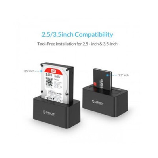 ORICO 6619SUS3 DUAL BAY 2.5INCH AND 3.5INCH SATA USB 3.0 HDD ENCLOSURE WITH DOCKING STATION