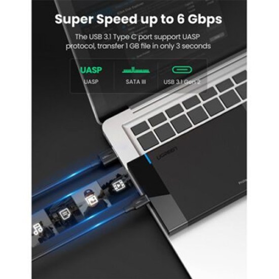 UGREEN USB C 2.5 INCH SATA III HARD DRIVE ENCLOSURE (50743)