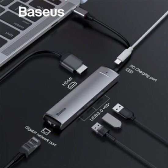 Baseus GN33A2 Mechanical Eye 6 in 1 Type C HUB Docking Station