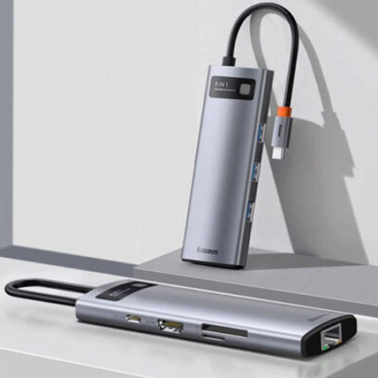 Baseus Metal Gleam Series 4-in-1 Multifunctional Type-c Hub Docking Station Gray CAHUB-CY0G