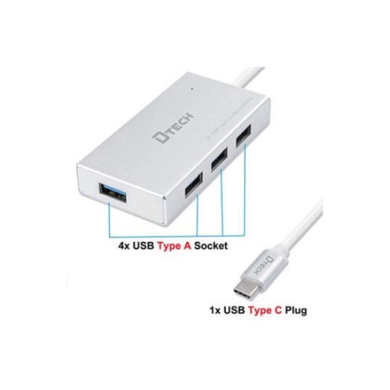 DTECH DT- 3308 Type C USB 4 PORT HUB
