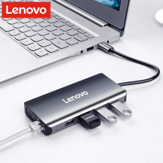 Lenovo LX0808 Multifunctional 8-in-1 Type-C Hub Docking Station Lenovo LX0808 Multifunctional 8-in-1 Type-C Hub Docking Station
