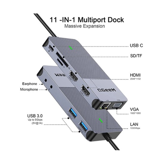 QGEEM USB 3.0 WITH 2K 3 DISPLAY DOCKING STATION QGEEM USB 3.0 WITH 2K 3 DISPLAY DOCKING STATION