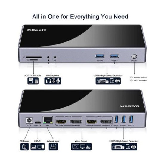 QGEEM 15-IN-1 USB 3.0 DOCKING STATION-5K QGEEM 15-IN-1 USB 3.0 DOCKING STATION-5K