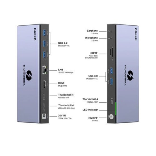 QGEEM TB4 PRO 15-IN-1 THUNDERBOLT 4 DOCKING STATION QGEEM TB4 PRO 15-IN-1 THUNDERBOLT 4 DOCKING STATION