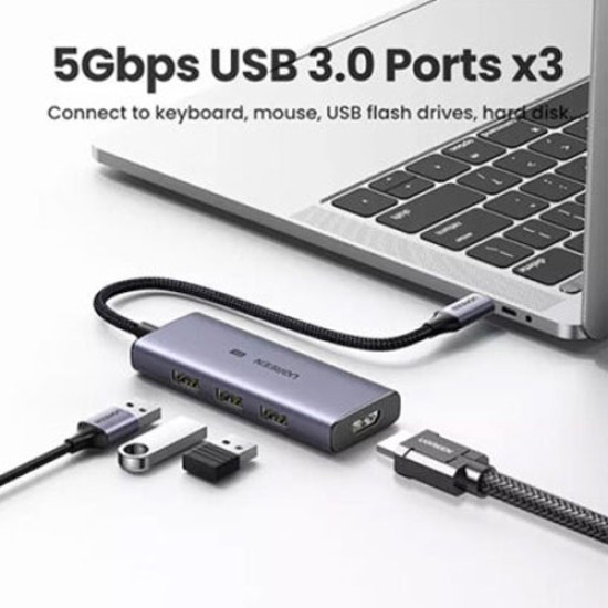 UGREEN USB-C 8K 60HZ 4 in 1 MULTIFUNCTION HUB (50629) UGREEN USB-C 8K 60HZ 4 in 1 MULTIFUNCTION HUB (50629)