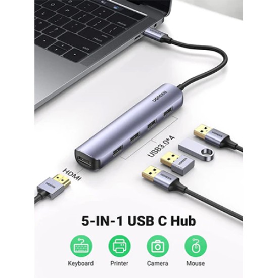 UGREEN 5 IN 1 TYPE  C MULTIFUNCTION HUB (15495)