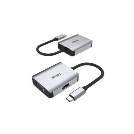 WIWU ALPHA A20VH 2 IN 1 USB 3.0 TYPE C HUB WIWU ALPHA A20VH 2 IN 1 USB 3.0 TYPE C HUB