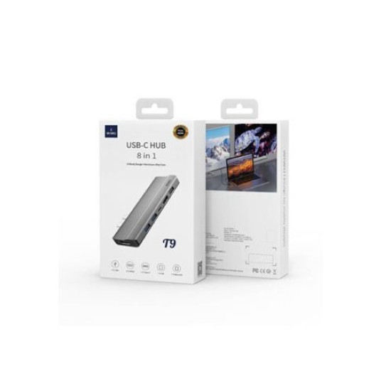 Wiwu T9 Hub 8in1 Hub USB C with Type C Wiwu T9 Hub 8in1 Hub USB C with Type C