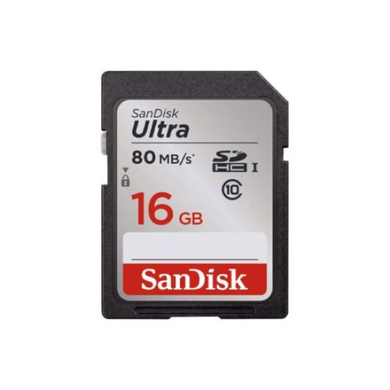 SanDisk Ultra 16GB Class 10 SDHC UHS-I Memory Card