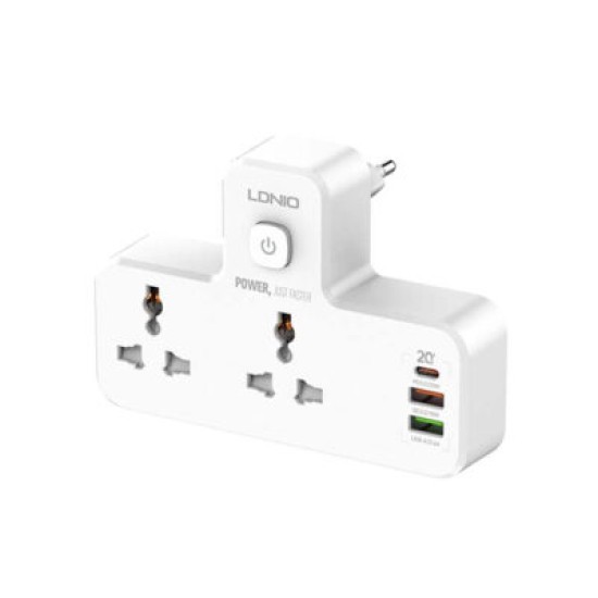 LDNIO Power Strip 2 Port with 2 USB and 1 USB-C PD & QC3.0 EU