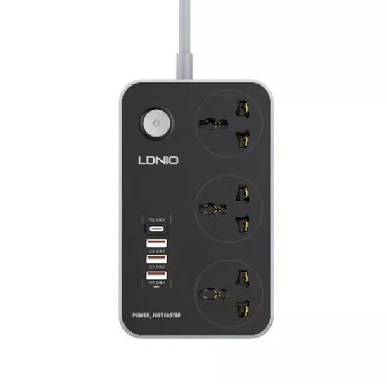 LDNIO SC3412 38W PD20W Power Strip With 3 Sockets & 3-Port QC3.0 USB Charger LDNIO SC3412 38W PD20W Power Strip With 3 Sockets & 3-Port QC3.0 USB Charger