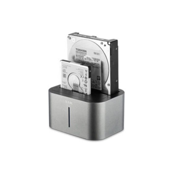 SSK DK100 2-Bay for 2.5 3.5 HDD SSD USB 3.0 to Adapter Hard Drive Enclosure Docking Station